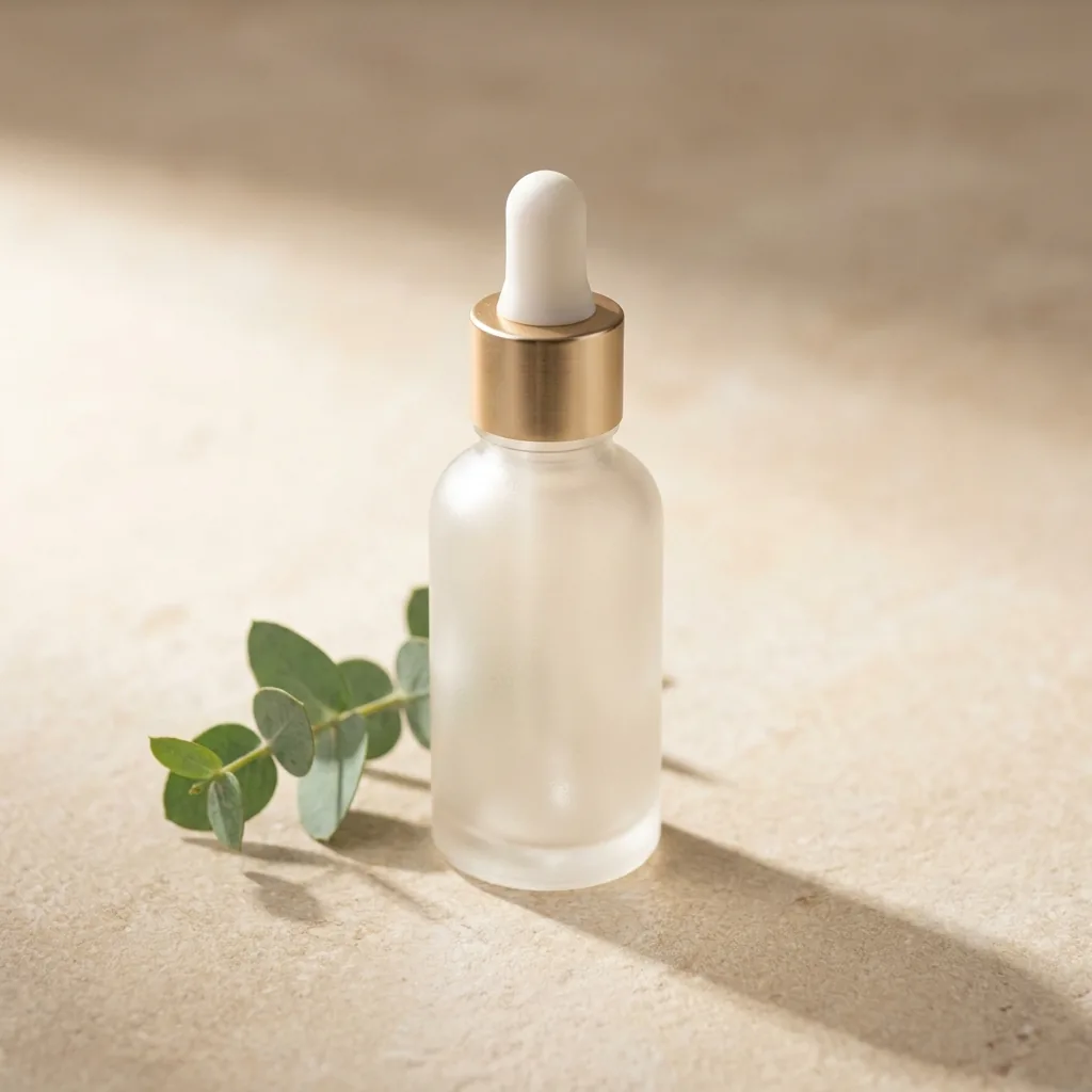 Serum held in hand social post